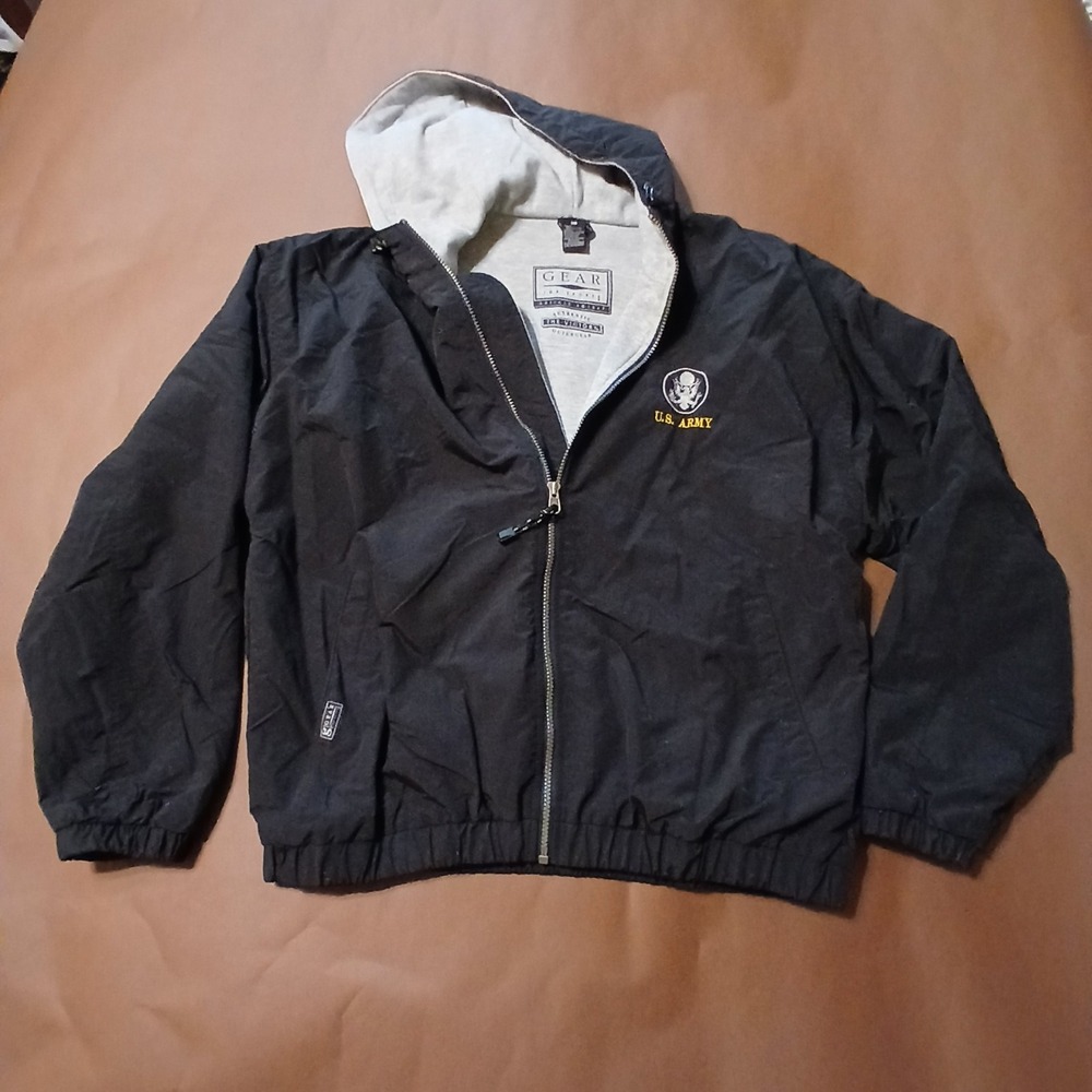 Vintage Army Mule Team Varsity Bomber Jacket Mens L Black Yellow Warm